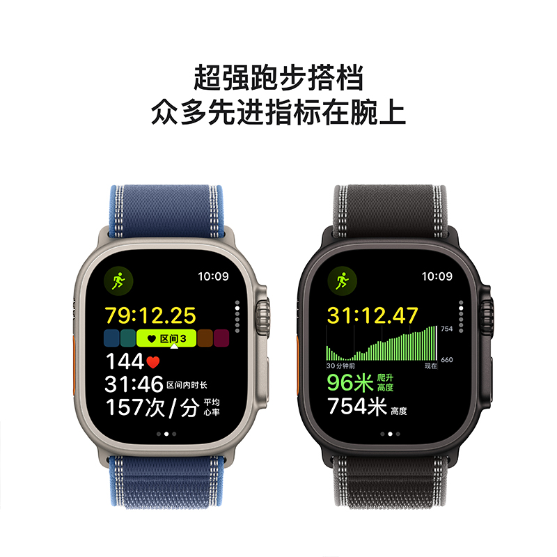 Apple Watch Ultra3 蜂窝 49毫米黑色钛金属表壳 黑配木炭色野径回环式表带-S/M高清大图