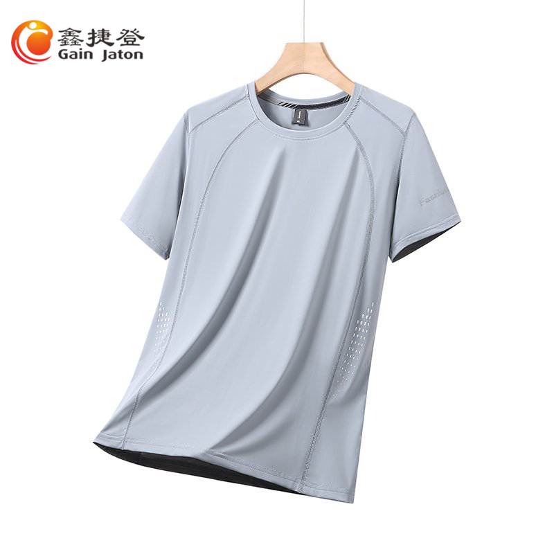 鑫捷登 男款圆领冰丝短袖LWKS-8818高清大图