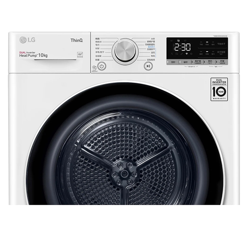 LG RH10V9AV4W 10kg 白色 双变频热泵 除螨 双重过滤网 冷凝器自清洁 专用遥控器 智能app 干衣机高清大图