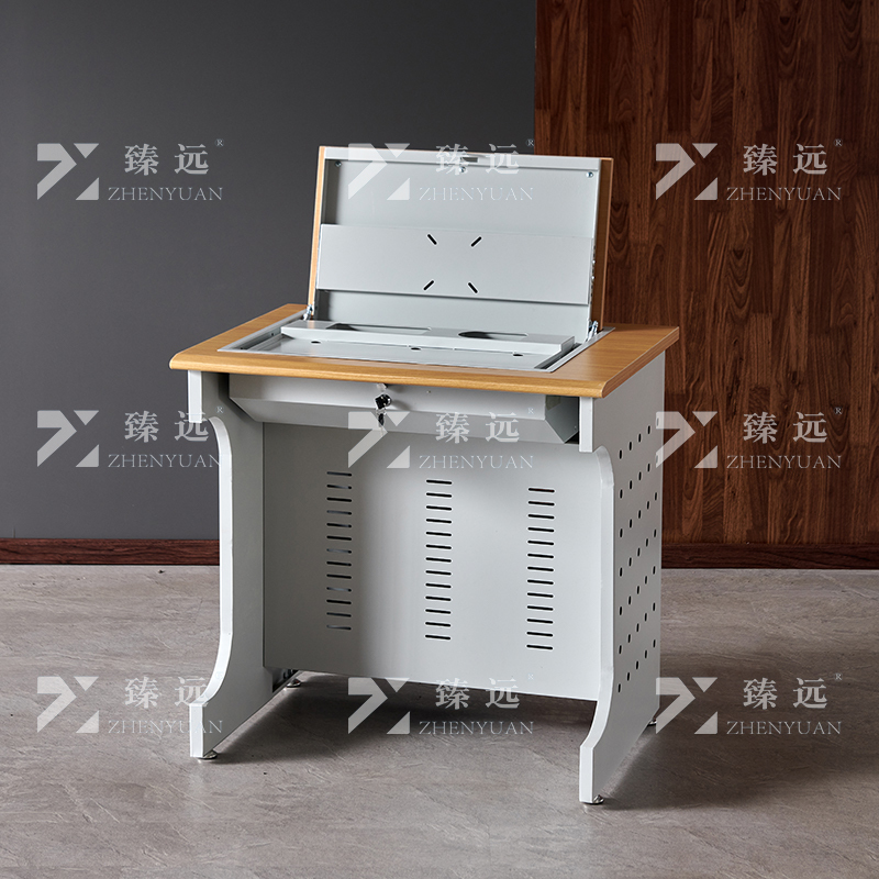 臻远 ZY4012416 隐藏式翻转电脑桌培训桌办公桌B款单人位