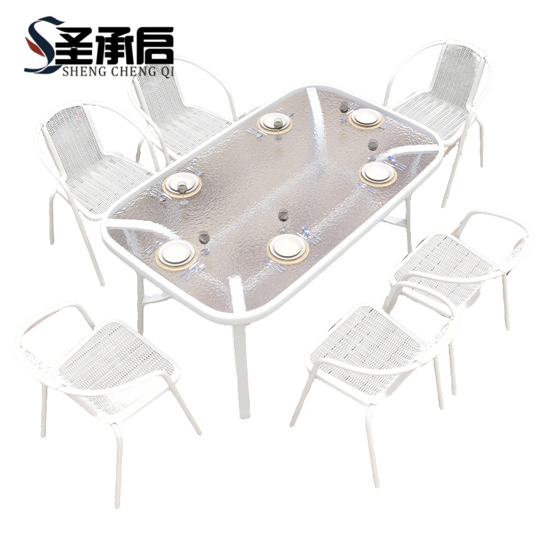 圣承启 桌椅 150cm+6椅 套高清大图