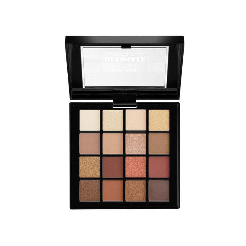 爆闪nyx眼影盘大地色系学生日常亮片超闪高颜值珠光16色眼影ins 16色