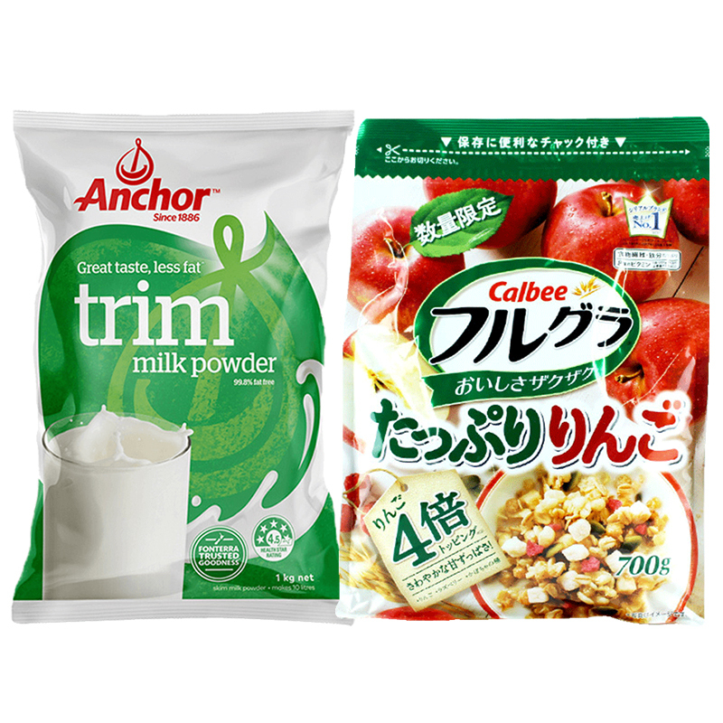 进口冲饮2件装 卡乐比calbee富果乐水果麦片苹果多多口味700g 安佳anchor成人脱脂奶粉1kg 价格图片品牌报价 苏宁易购苏宁自营