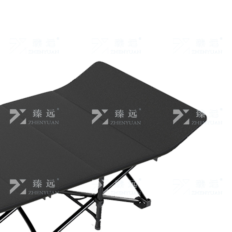 臻远ZY4073135简易折叠床办公室单人午休床便携行军床 黑色圆管含棉垫