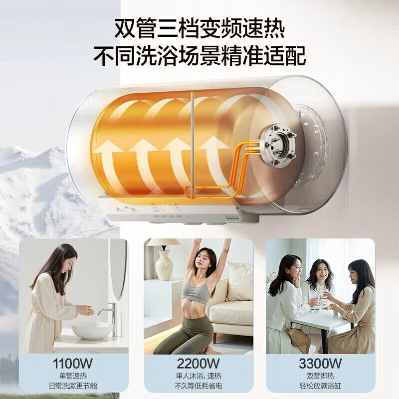 万和(Vanward)[长白山R6Pro活水洗] 60升电热水器10倍增容大水量家用热水器1100W+2200W双管变频高清大图
