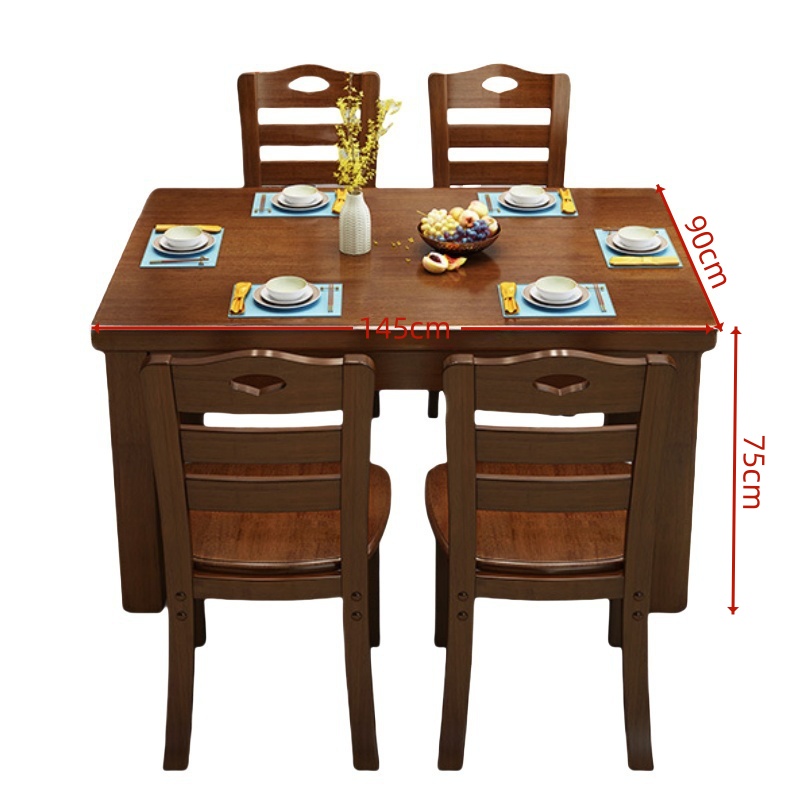 豫龙都 实木餐桌 4椅 套高清大图