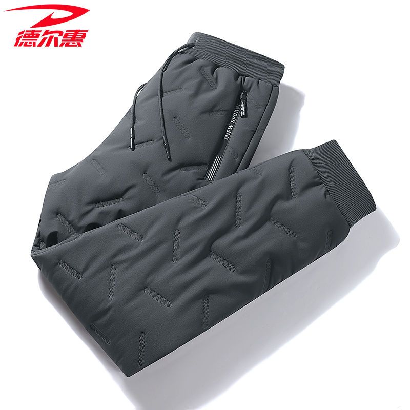 德尔惠棉裤男士长裤冬季加绒加厚羊羔绒裤子防风保暖休闲裤男大码