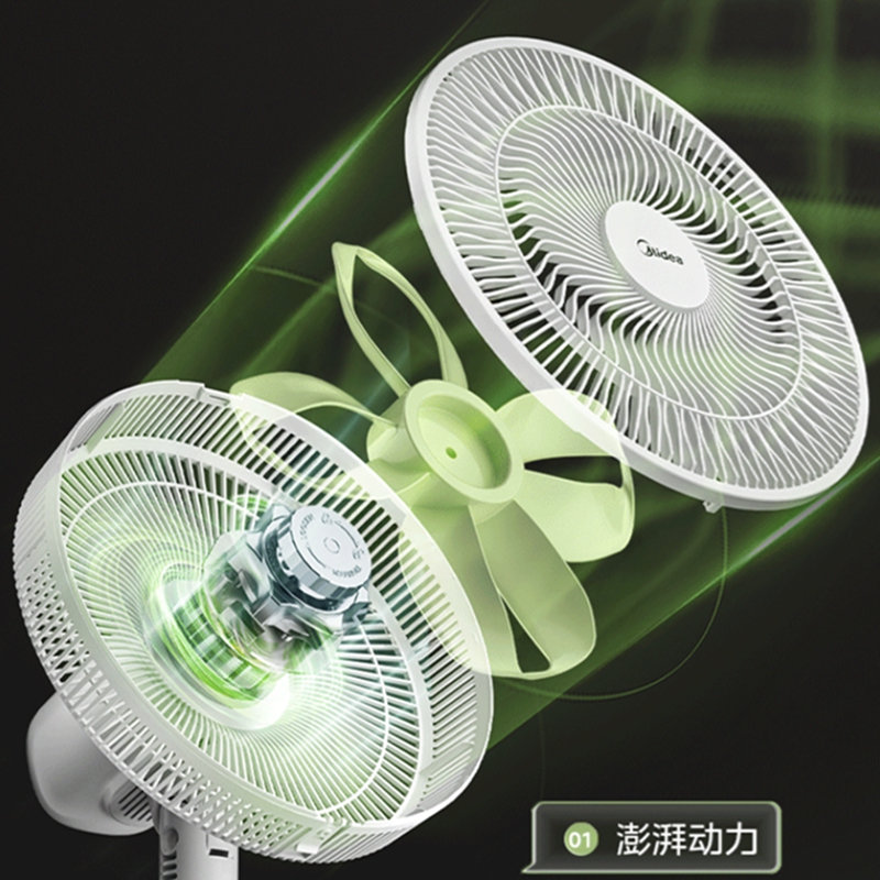 美的(Midea)[幸运草安睡风扇1S]家用轻音立式声控电风扇柔风遥控落地扇SDI30MN[台]高清大图