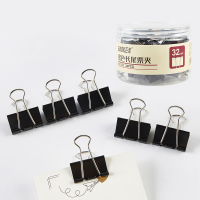 宝克(baoke) BC1373黑色长尾票夹(32mm)2筒装