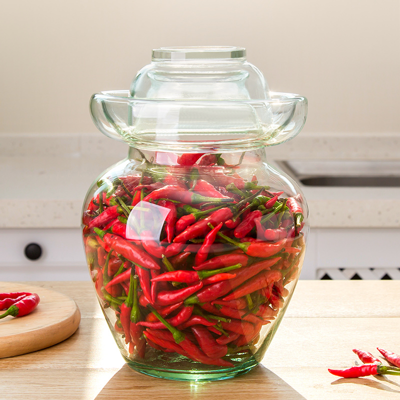 泡菜坛子玻璃加厚腌菜坛子家用泡辣椒罐酸咸菜密封腌制泡菜罐10斤装