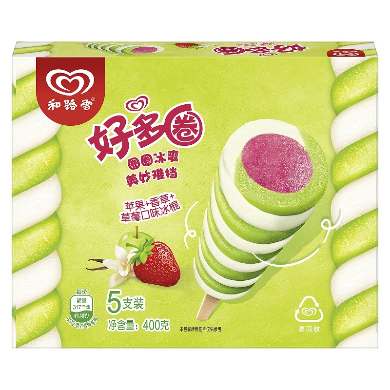 和路雪好多圈苹果口味冰棍400g5支装