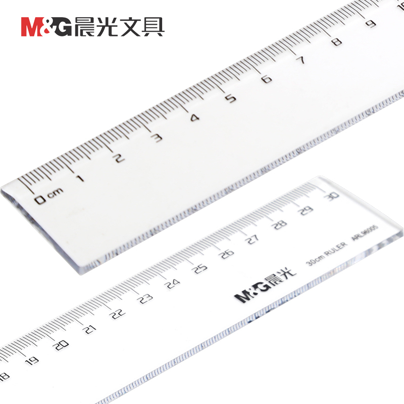 晨光(M&G) ARL96005 直尺 学生透明 30cm尺子 办公绘图制图测量尺子 5把/组 单组价格 5组起订