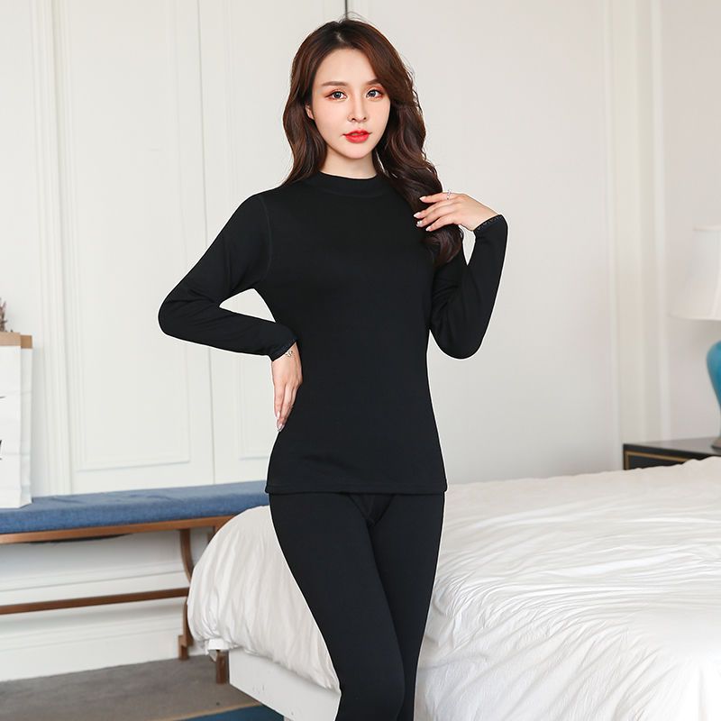保暖内衣女加绒加厚棉质秋衣秋裤套装女士毛衫打底衫美体紧身线衣