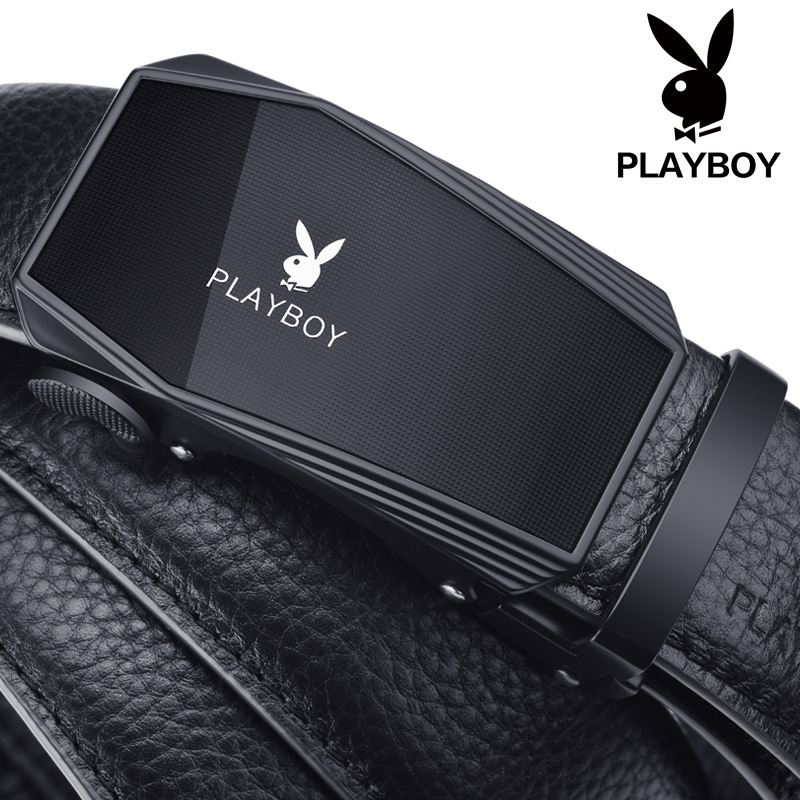 花花公子皮带男潮流年轻人真皮纯头层牛皮中青年休闲自动扣裤腰休高清大图