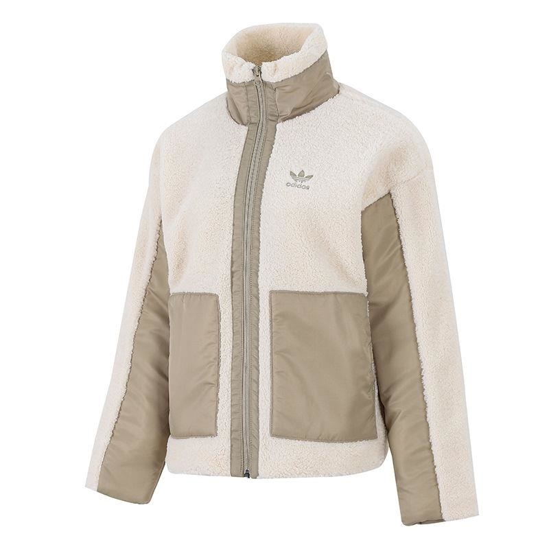 adidas/阿迪达斯三叶草外套运动休闲保暖羊羔绒女装夹克HC6603 D