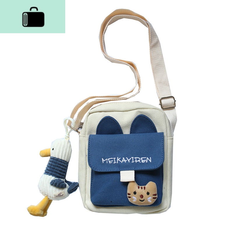 帆布小包包女2020新款ins日系斜挎包可爱百搭学生文艺单肩手机包NEWLAKE高清大图