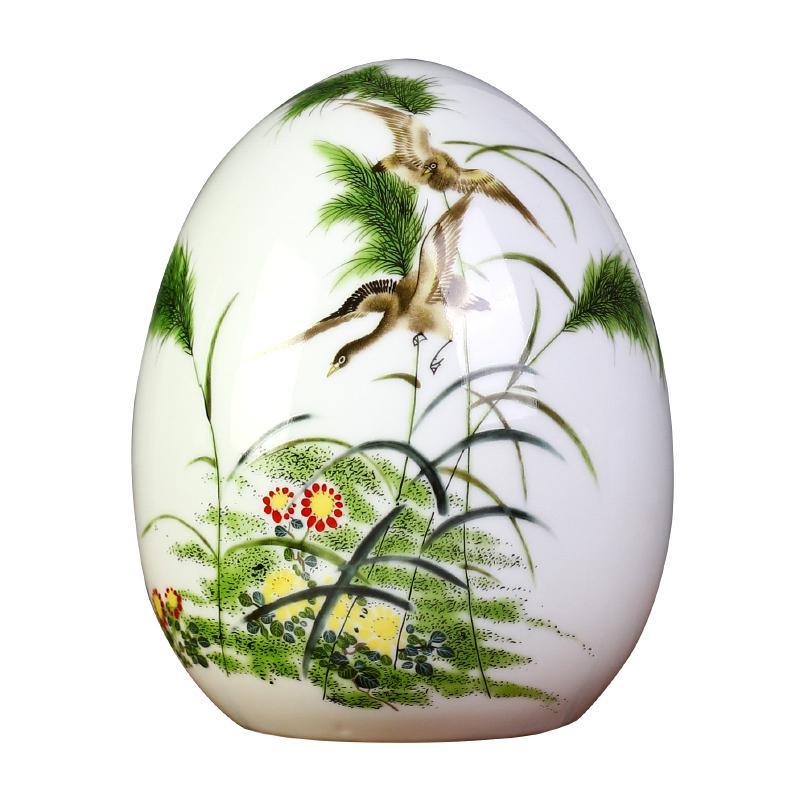 景德镇陶瓷花瓶鸡蛋摆件客厅装饰品摆设品小创意家居电视柜工艺品