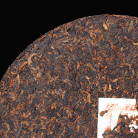 云南普洱茶熟茶 普洱茶 金芽大树熟饼七子饼茶送礼普洱茶叶 单饼357克