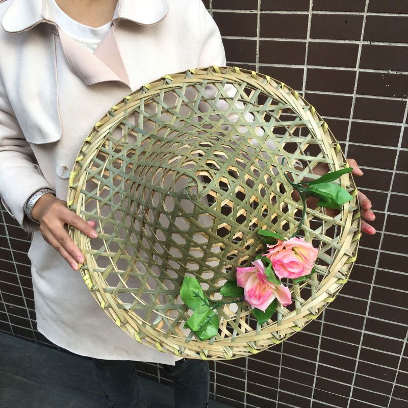 竹编斗笠帽舞蹈道具儿童成人跳舞彩色帽幼儿园舞台表演广场舞竹帽