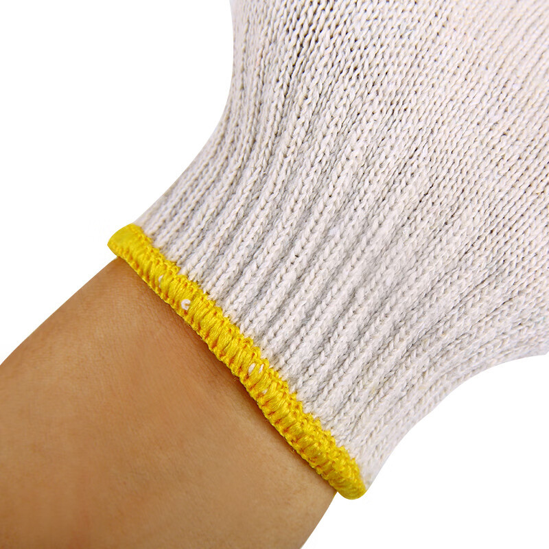 汉盾(HANDUN) HD-600G涤棉 10针本白600g涤棉纱线手套 12付/打