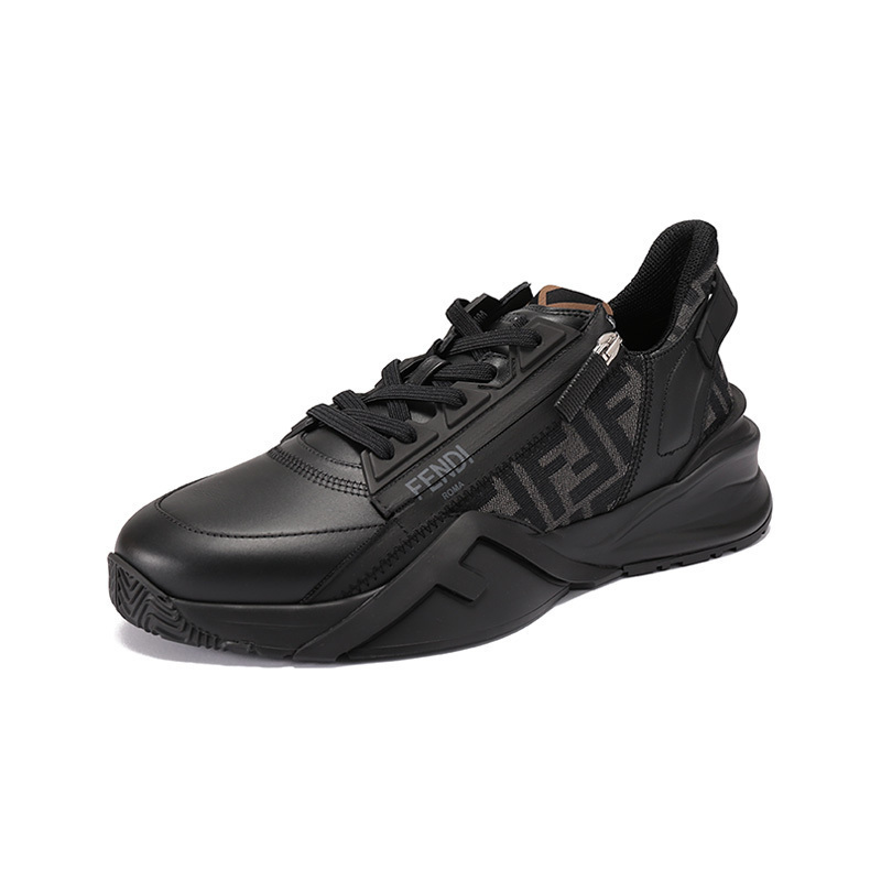 芬迪fendi男士皮革织物flow休闲运动鞋7e1392ajzh视频