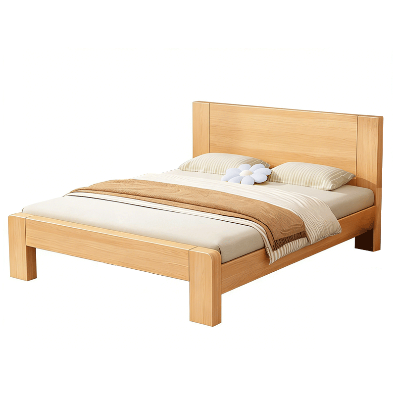 实木床(含8公分棕垫) 1000*2000mm高清大图