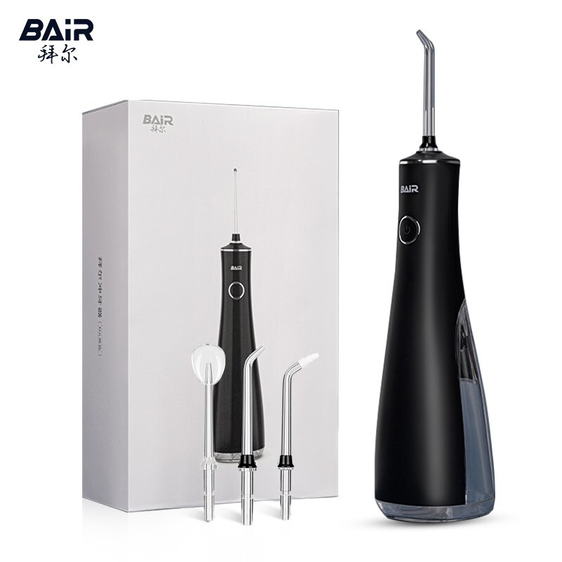 拜尔(BAIR)便携式冲牙器 情侣家用正畸洗牙器水牙线电动清洁口腔清洁 送男女朋友礼物 M6 黑色
