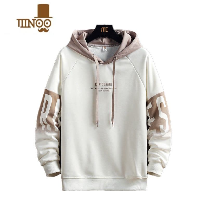 YANXU男士加绒加厚连帽卫衣2023秋季新款中山潮牌款宽松上衣服外套图片