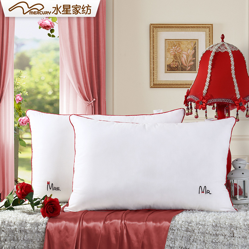水星(MERCURY)家纺 Mr&Mrs情侣对枕助眠枕纤维枕春季夏季秋季冬季枕 舒适枕芯/创意对枕 2只裝 床上用品