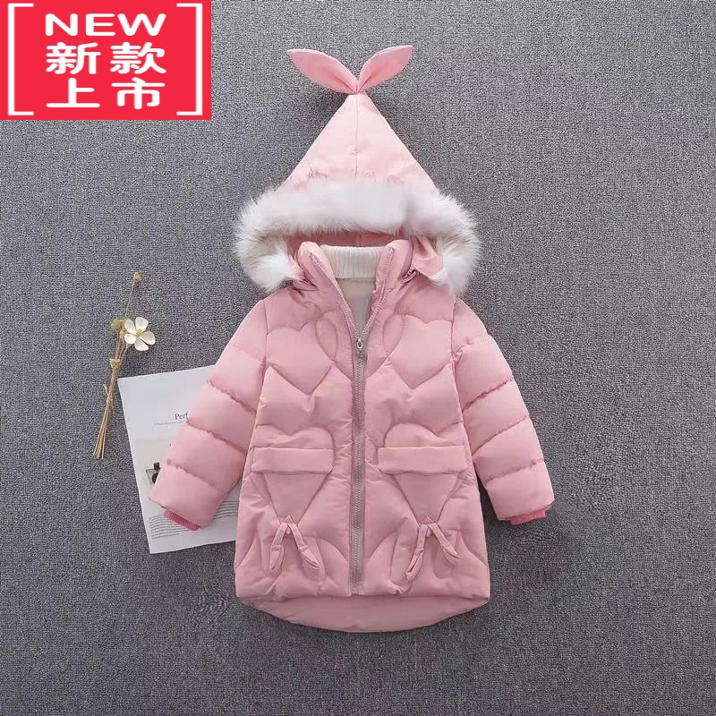 可莉允女童羽绒棉服中长款韩版洋气中大童棉衣2022冬装新款儿童厚棉外套