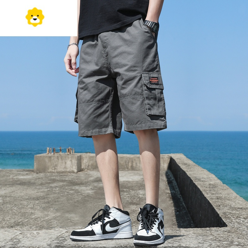 工装短裤男士季潮流宽松七五分五分裤子卫裤薄款潮牌外穿休闲痞帅