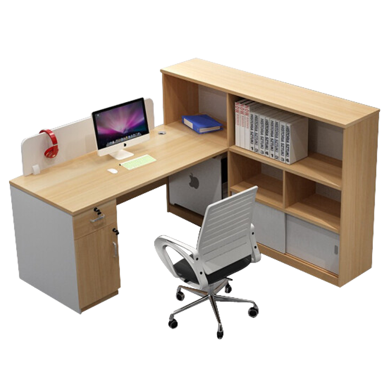 瑞丰杰简约现代板式办公桌组合电脑桌带书架柜子木质办公桌老板桌rjd