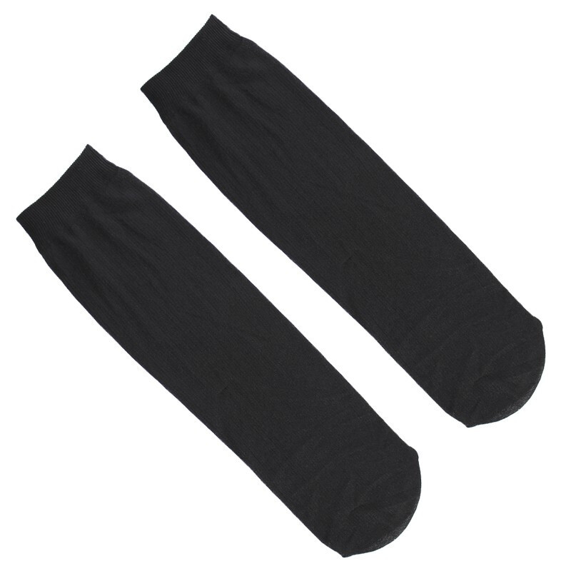 波迷娜bomina40双男士丝袜夏季透气中长筒短丝袜夏天黑色白色细条商务