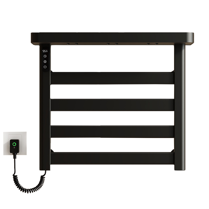 SIOYIE芯毅 智能电热毛巾架家用浴室卫生间毛巾杆电加热恒温浴巾烘干置物架G50 黑色左线