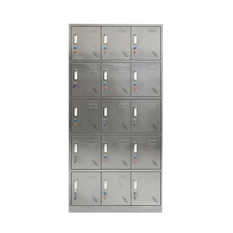 苏佰卓不锈钢员工储物柜文件柜存放柜子更衣柜存包柜十五更衣柜高清大图