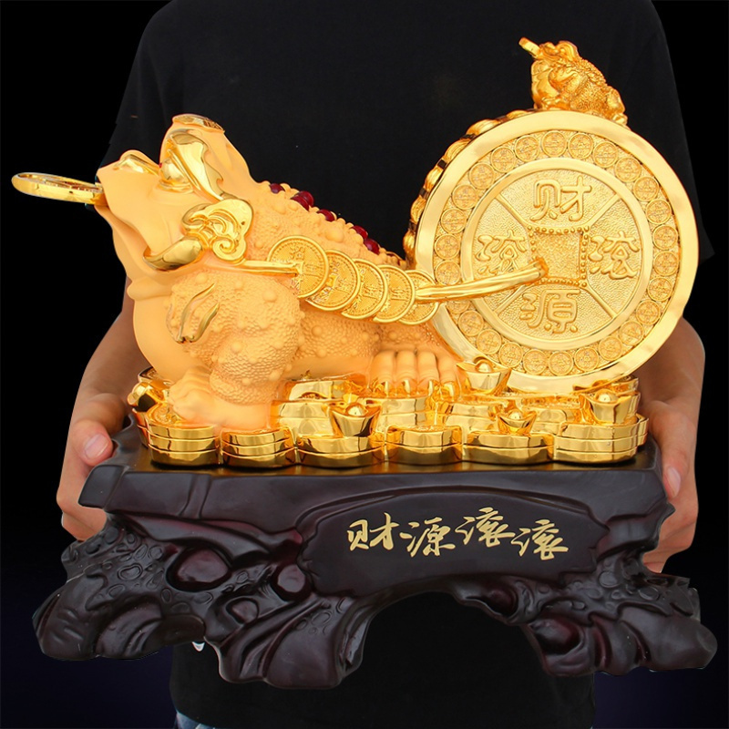 金蟾摆件大号财源滚滚三足金蝉家居风水装饰店铺开张开业送礼_423_955