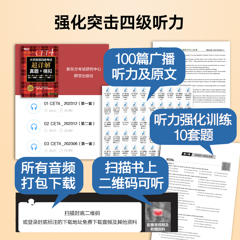 [真题]四级超详解+模拟(含12月纸质真题) [正版]含12月纸质真题备考2024年6月英语四级真题超详解 大学英语四级高清大图