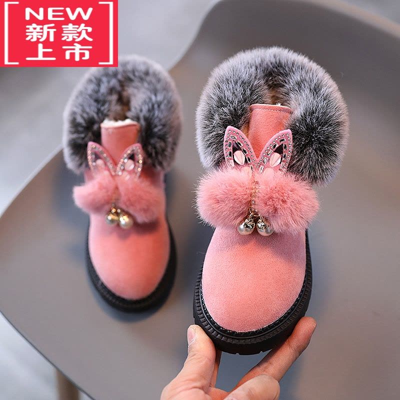 可莉允2022冬季新款儿童雪地靴女童防水中大短靴女童加绒棉鞋小童棉靴图片