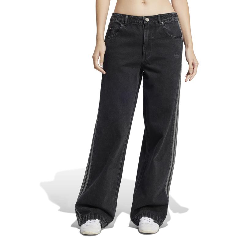 女运动裤休闲宽松棉质三条纹运动风束脚长裤