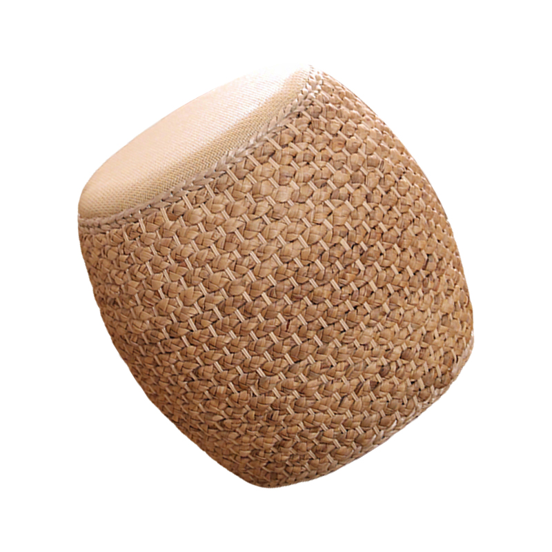 先围 藤编矮凳 原色40*42cm 个高清大图