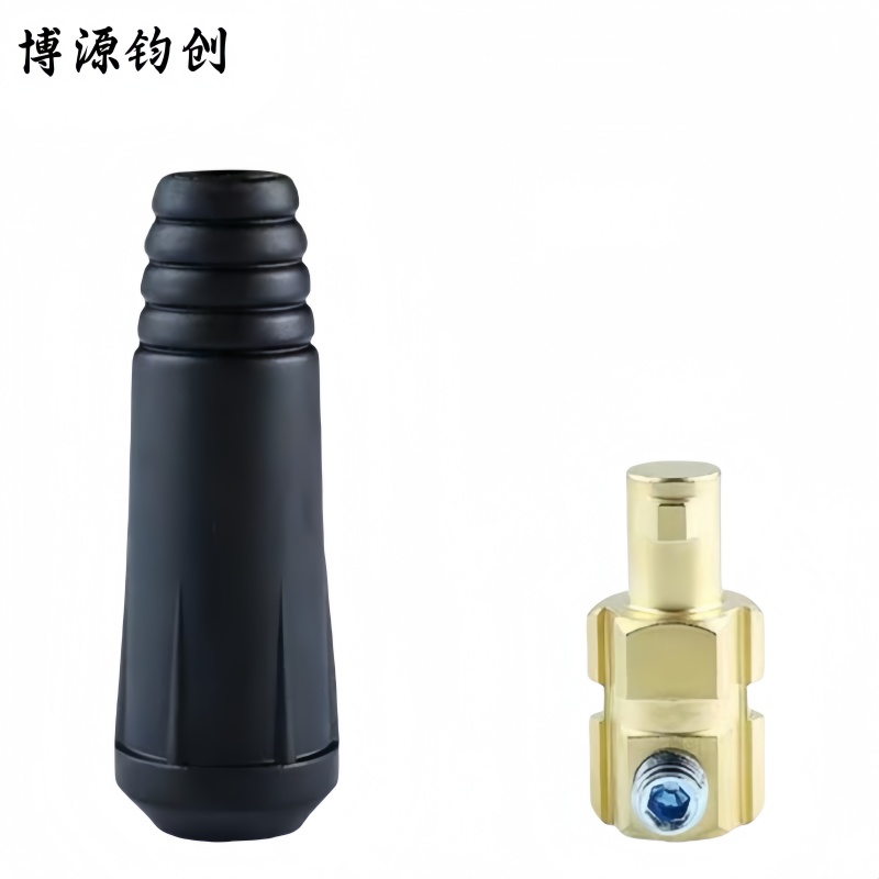 博源钧创 电焊机快速接头 DKJ35-50黑色欧式插头 个高清大图
