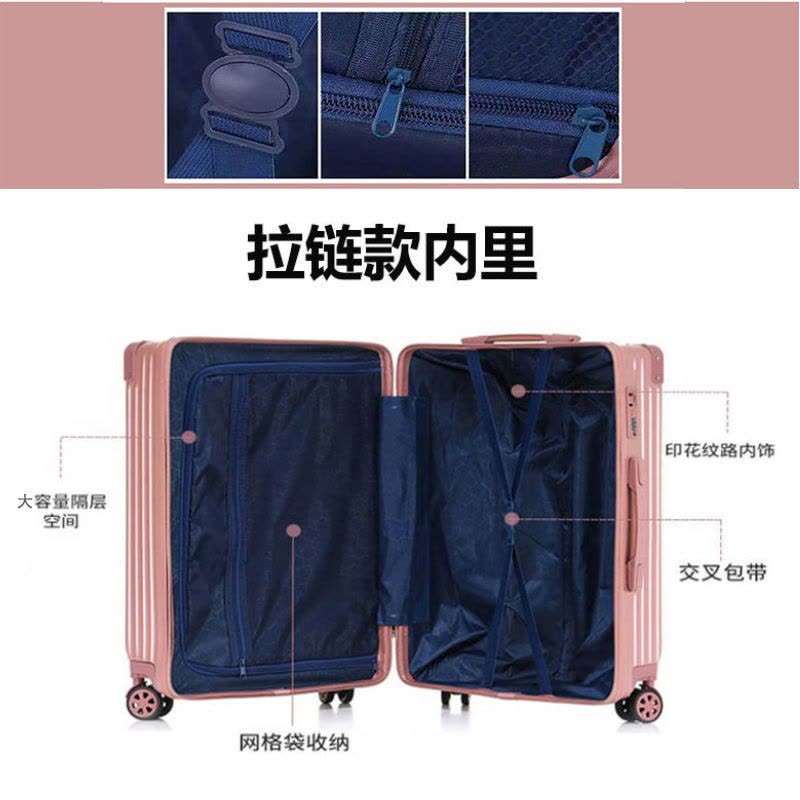 万向轮行李箱大容量密码箱拉杆箱隔层24寸高颜值女学生韩版旅行箱|普通万向轮香槟金 28寸[出国搬家使用]图片