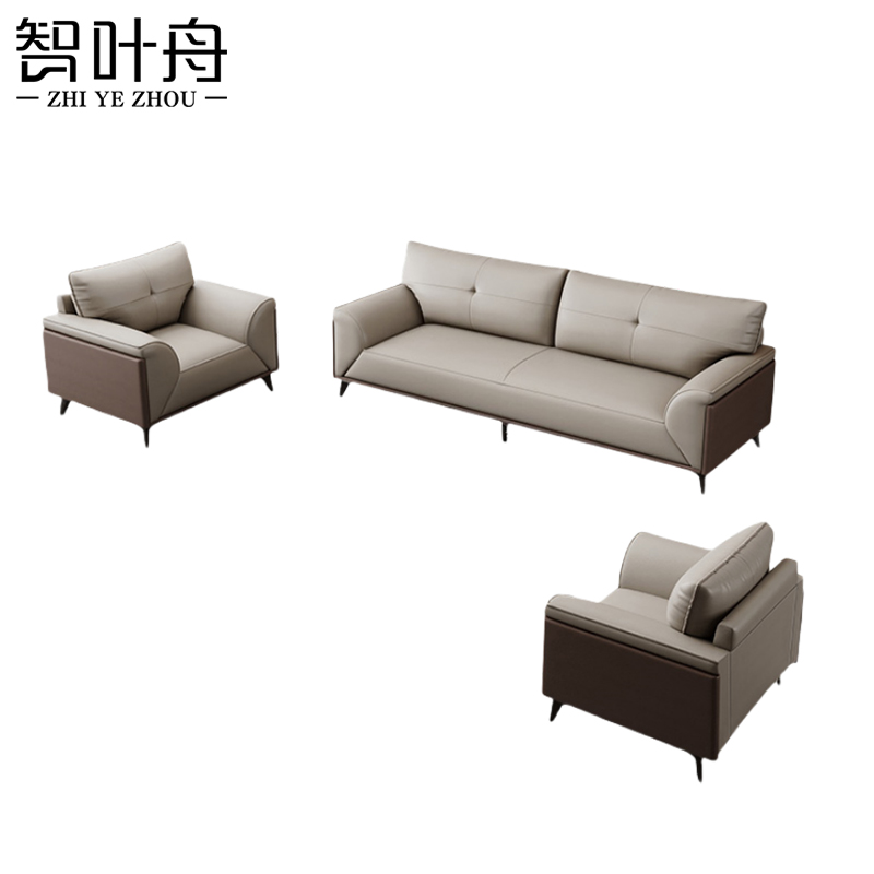 智叶舟办公沙发组合200*85*92cm(3+1+1)套高清大图
