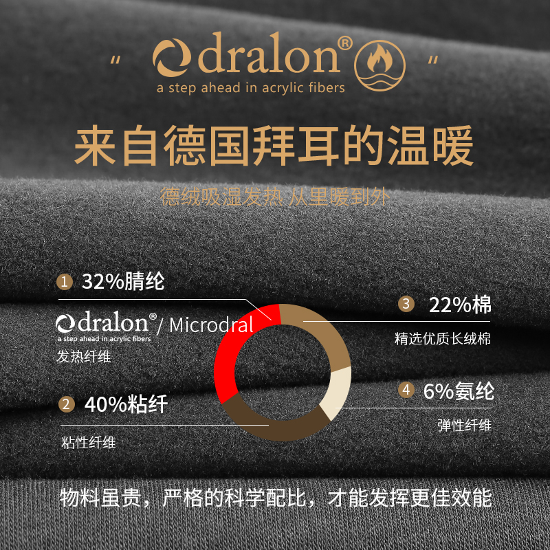 恒源祥男士秋衣无痕抗菌德绒发热保暖内衣男薄款内穿单件上衣冬季高清大图