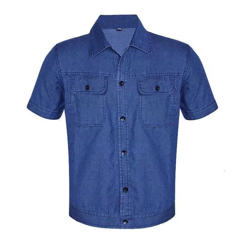 劳保工作服夏季超薄牛仔工装套装长袖短袖耐脏防尘夏装外套男莎丞图片