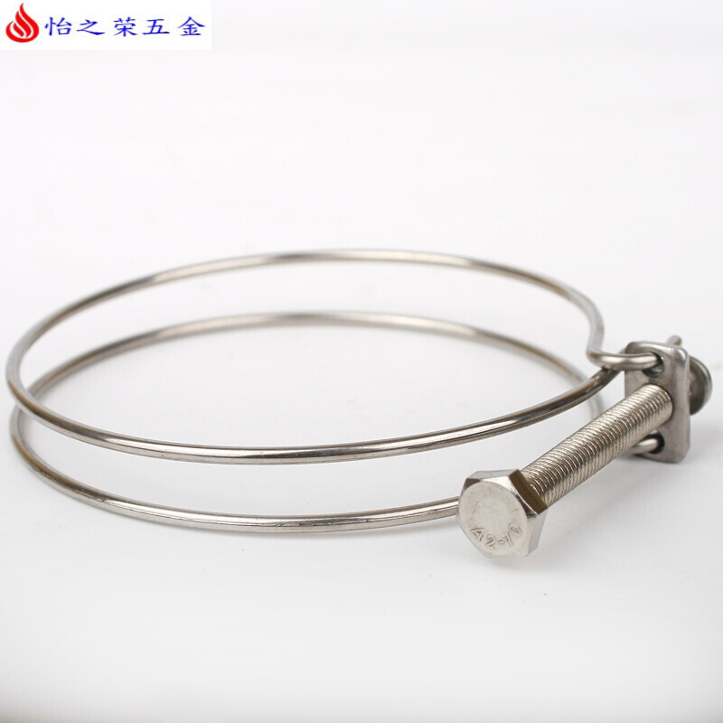 1-6寸不锈钢钢丝箍双钢丝卡箍管夹喉箍管卡卡子水管农用水带管箍 1.5寸(40mm)不锈钢丝卡