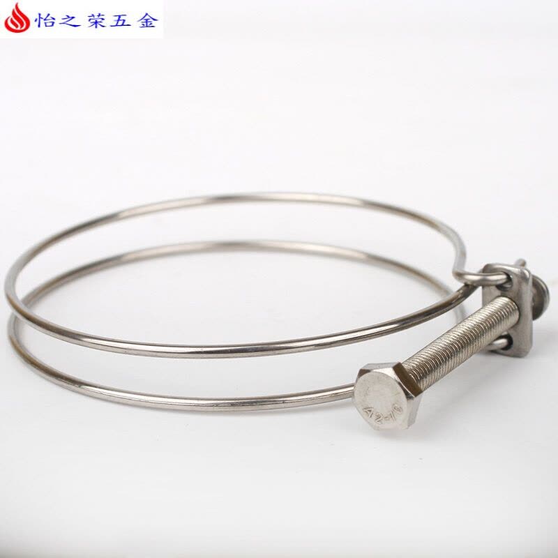 1-6寸不锈钢钢丝箍双钢丝卡箍管夹喉箍管卡卡子水管农用水带管箍 1.5寸(40mm)不锈钢丝卡图片