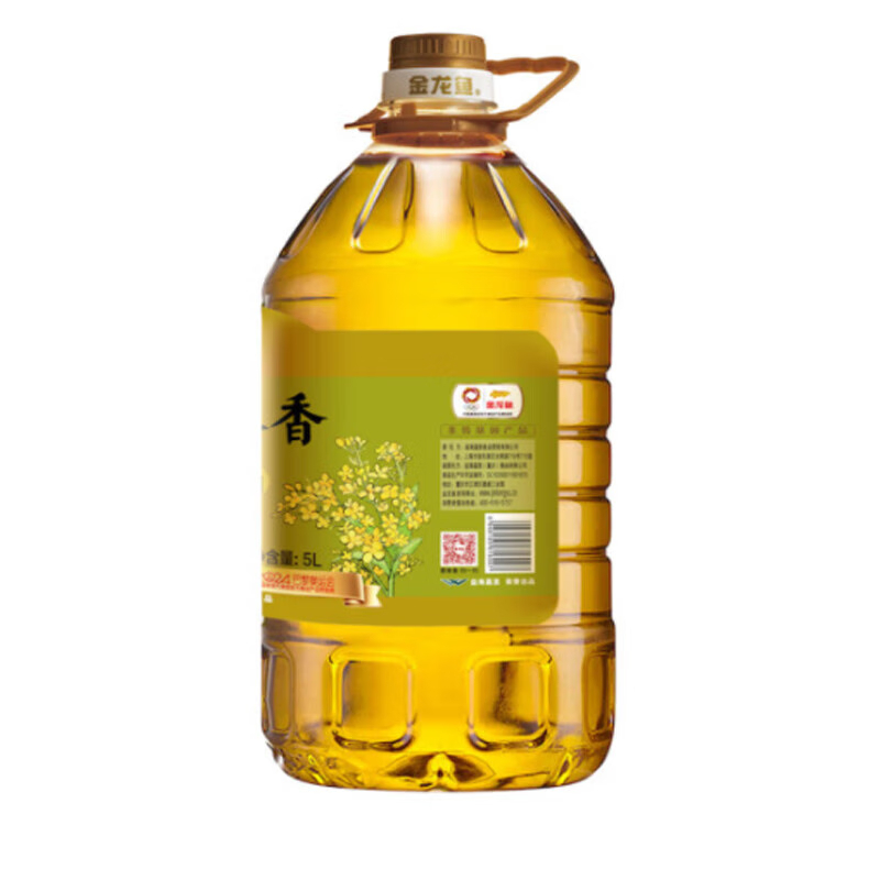 金龙鱼食用油 菜籽油 压榨本香菜籽油5L (非转基因/物理压榨)