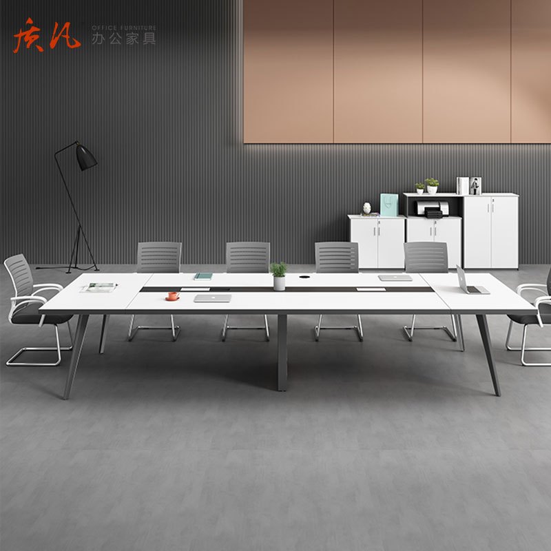 质凡 钢架会议桌长条桌简单现代会议桌 4000*1500*750
