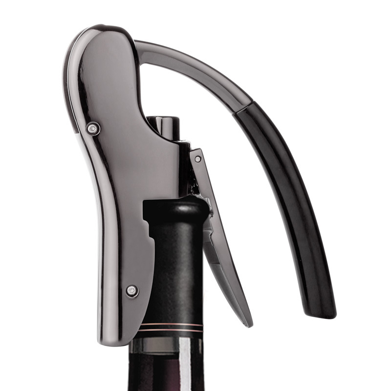 红酒开瓶器家用按压式烘焙精灵手动合金起子简易葡萄酒开酒器创意视频